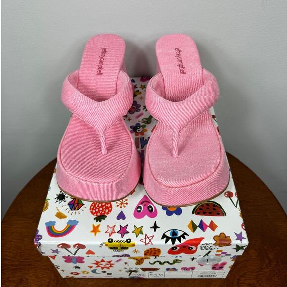 Jeffrey Campbell Denim Drippin Sandal in Pink Size 8.5